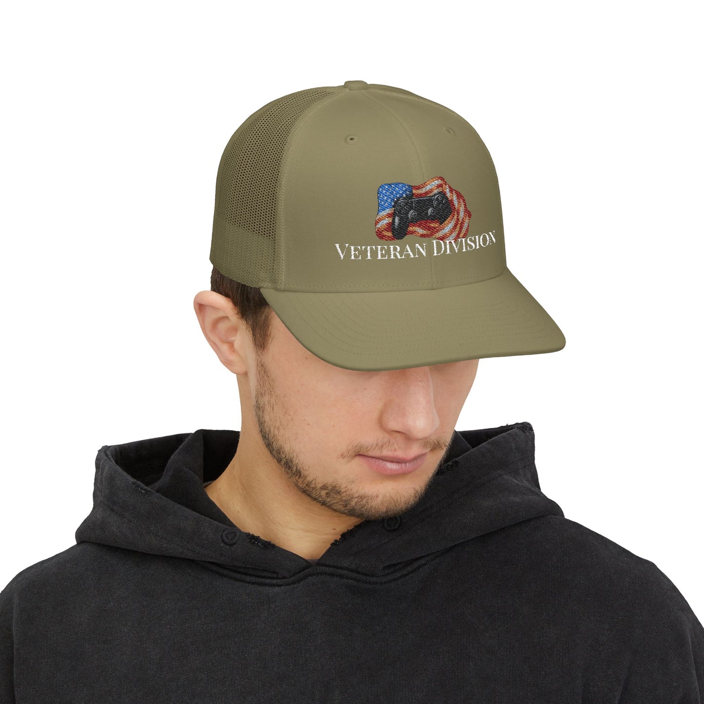 Veteran Division Embroidered Snapback Trucker Cap