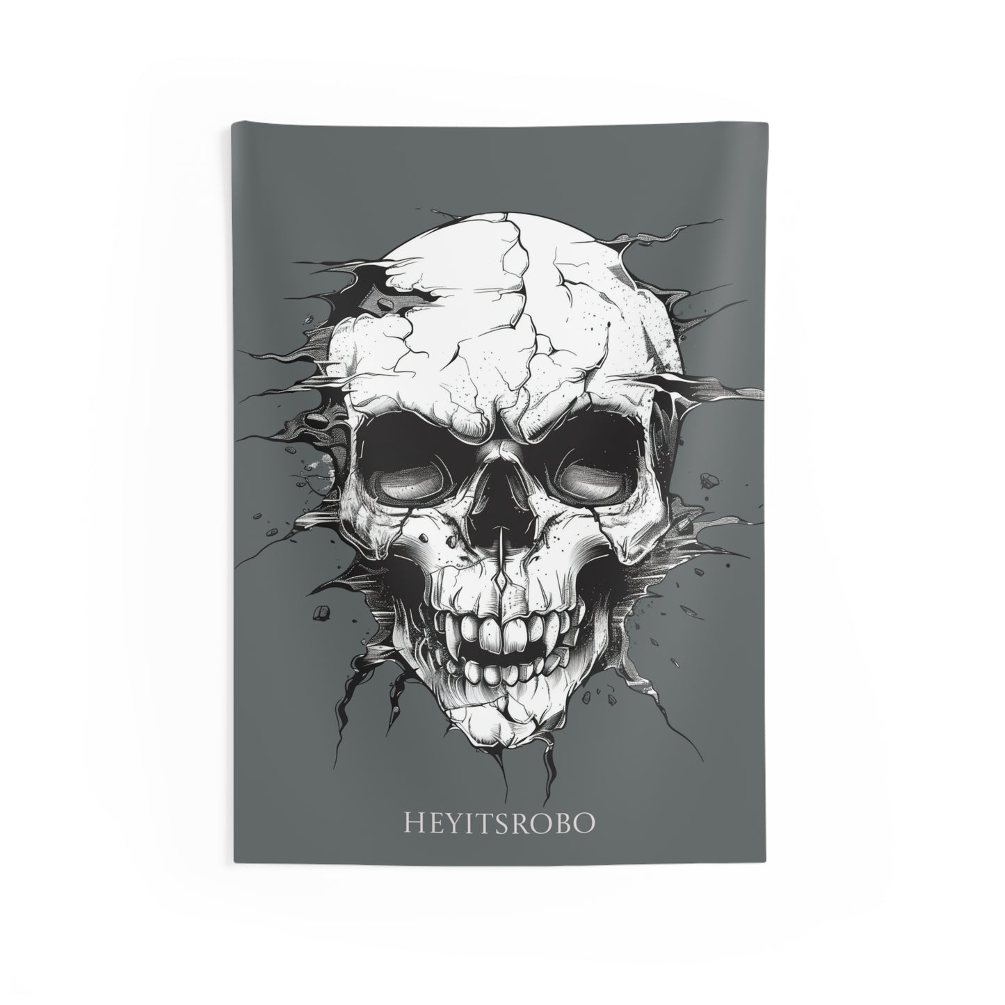 Heyitsrobo Skull Tapestry