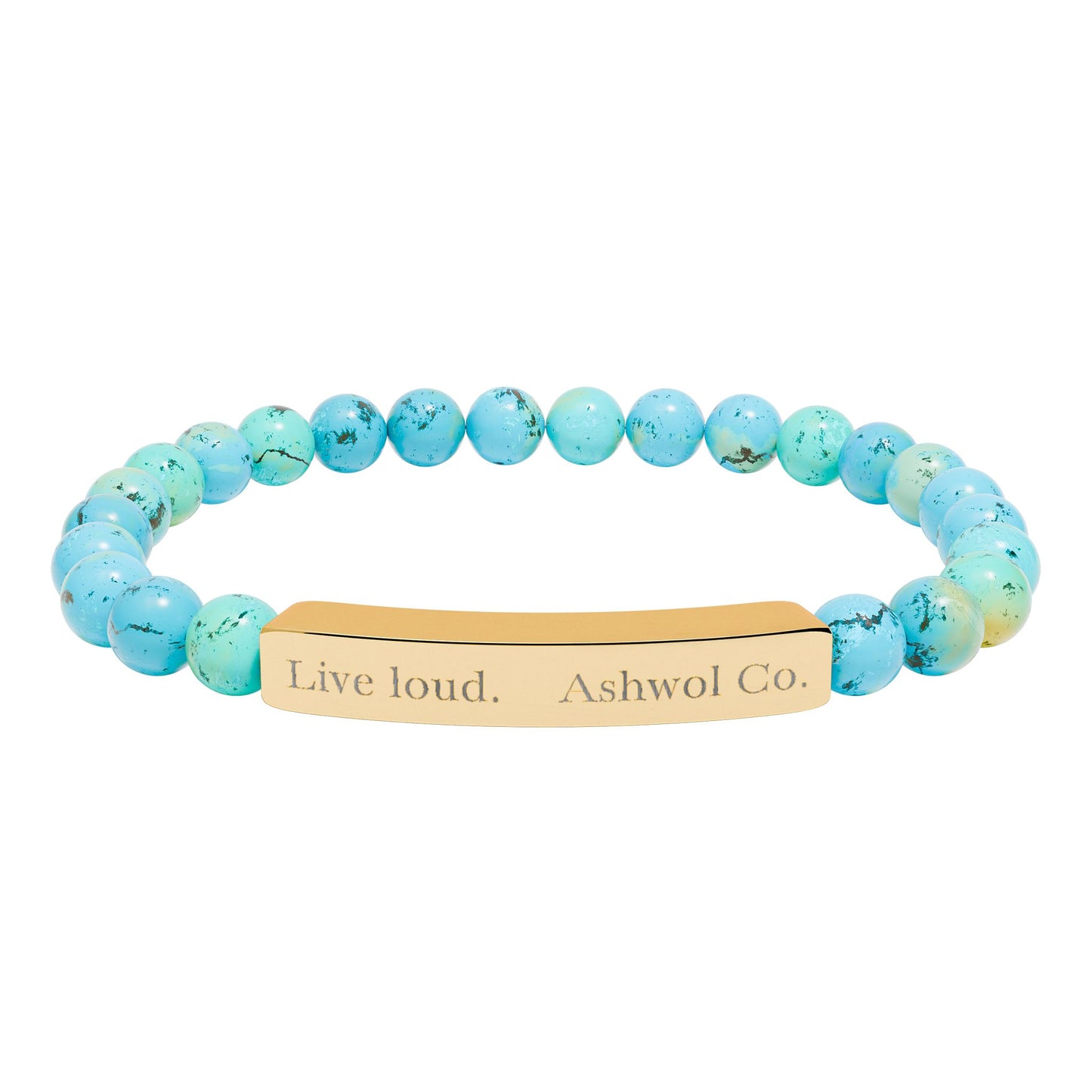 Ashwol Official Engraved Live Loud Natural Stone Bracelet