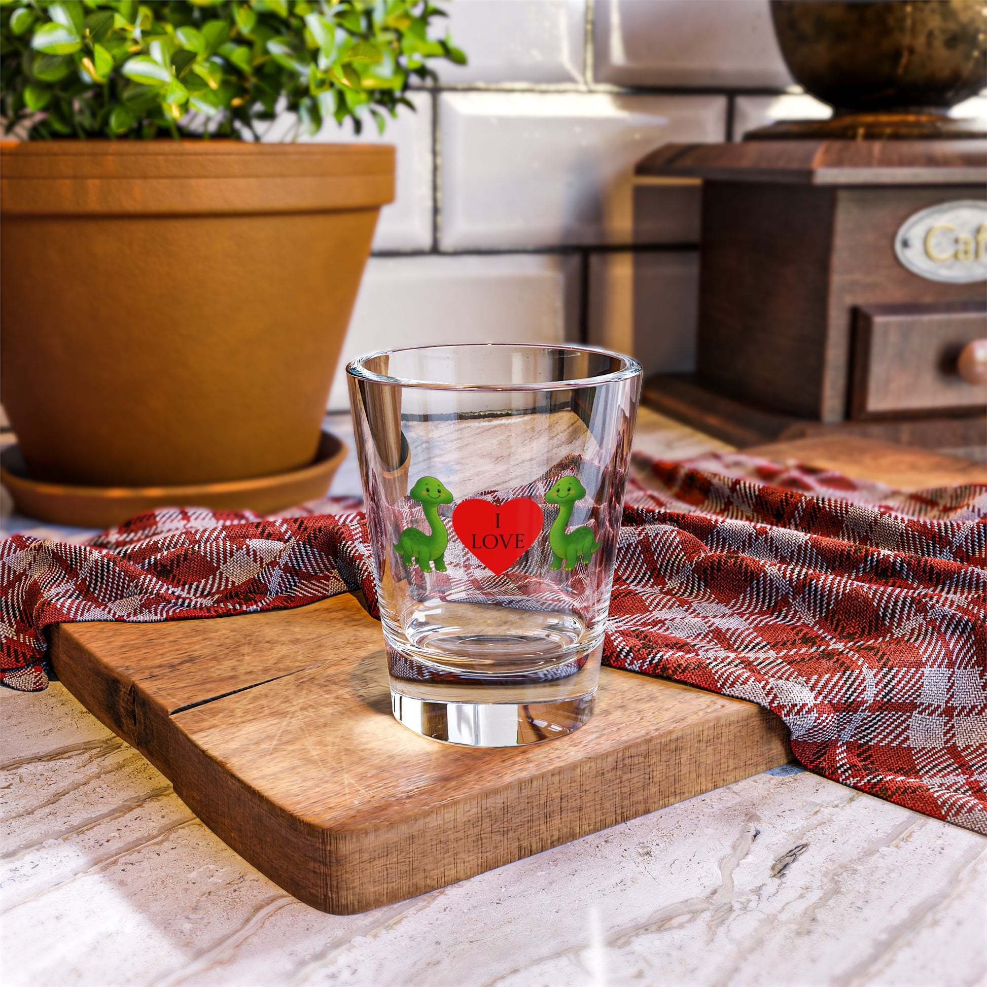 Dino Love BG Shot Glass