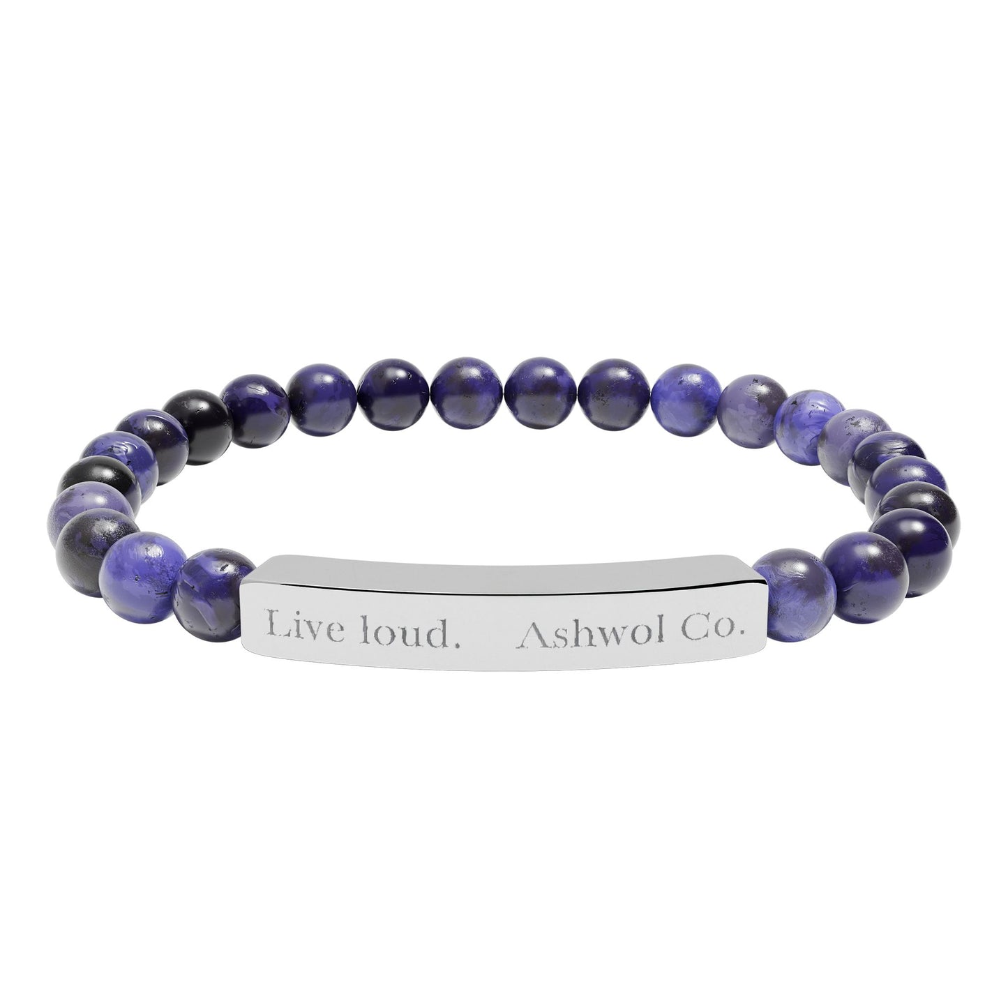 Ashwol Official Engraved Live Loud Natural Stone Bracelet