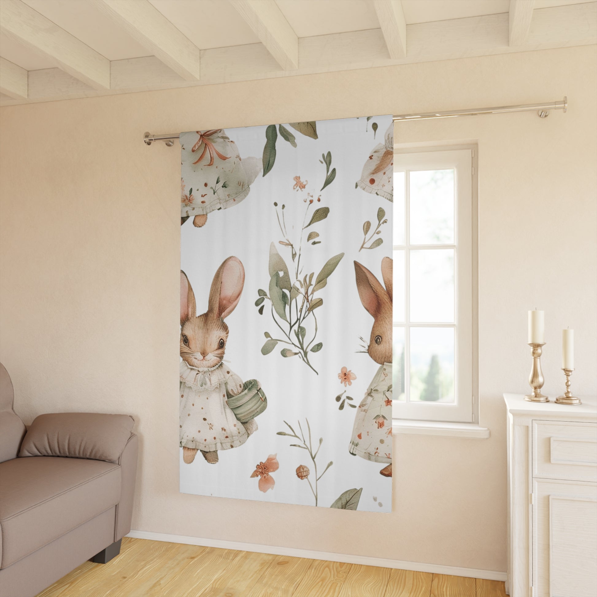 Whimsical Bunny Window Curtains