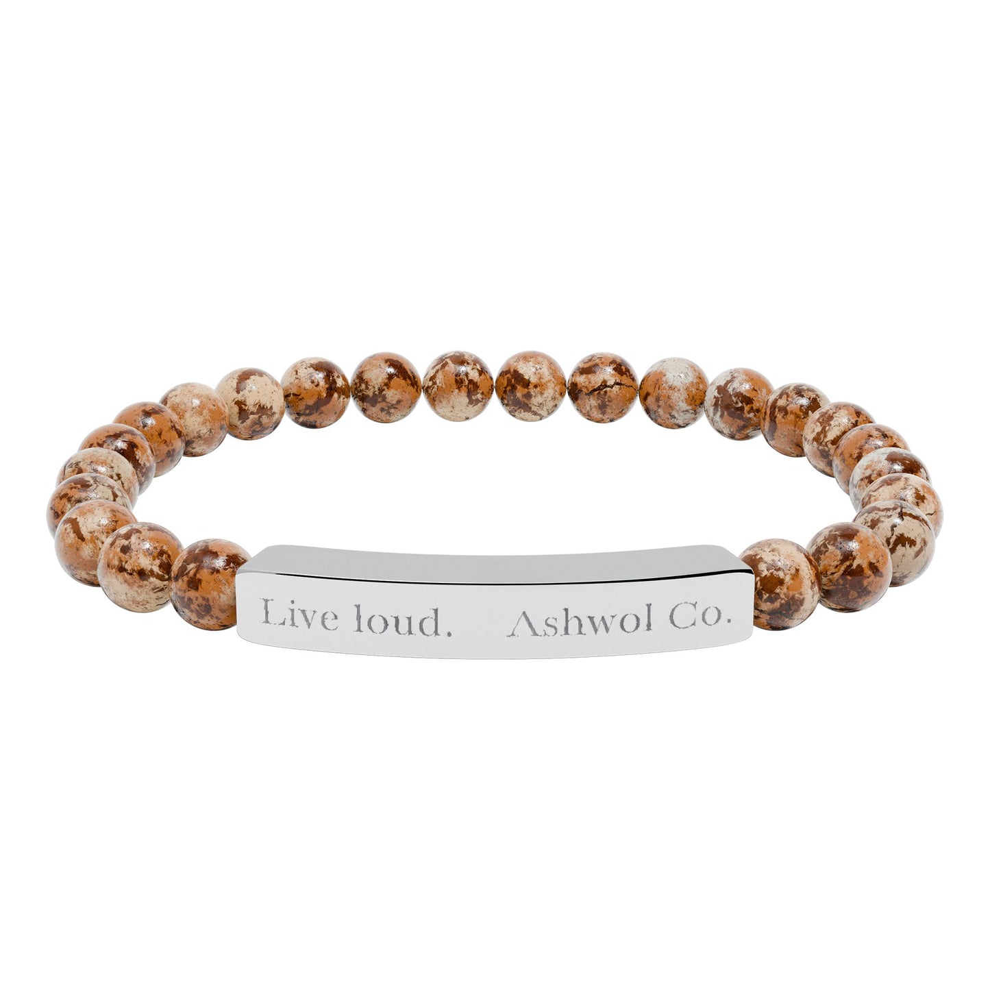 Ashwol Official Engraved Live Loud Natural Stone Bracelet