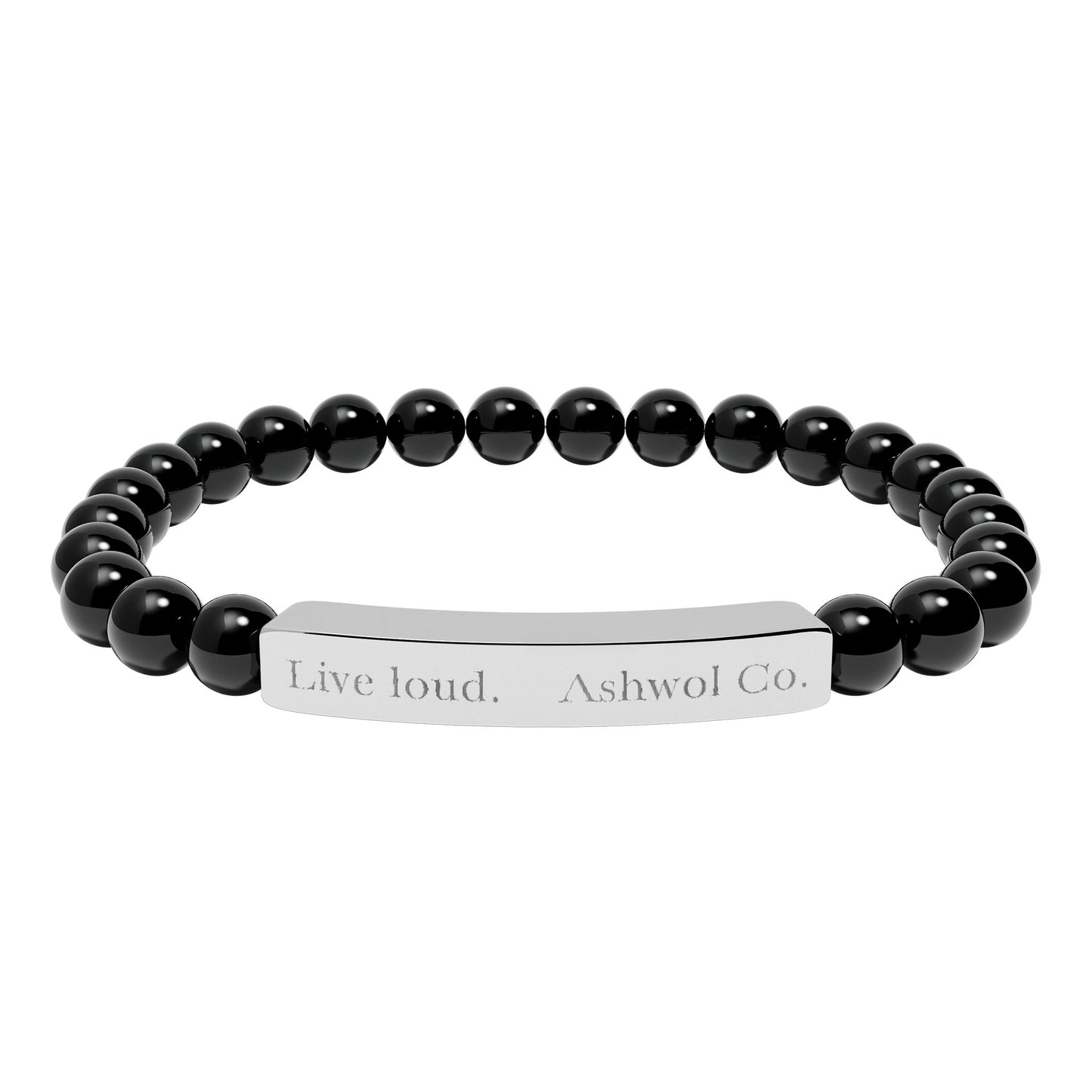 Ashwol Official Engraved Live Loud Natural Stone Bracelet