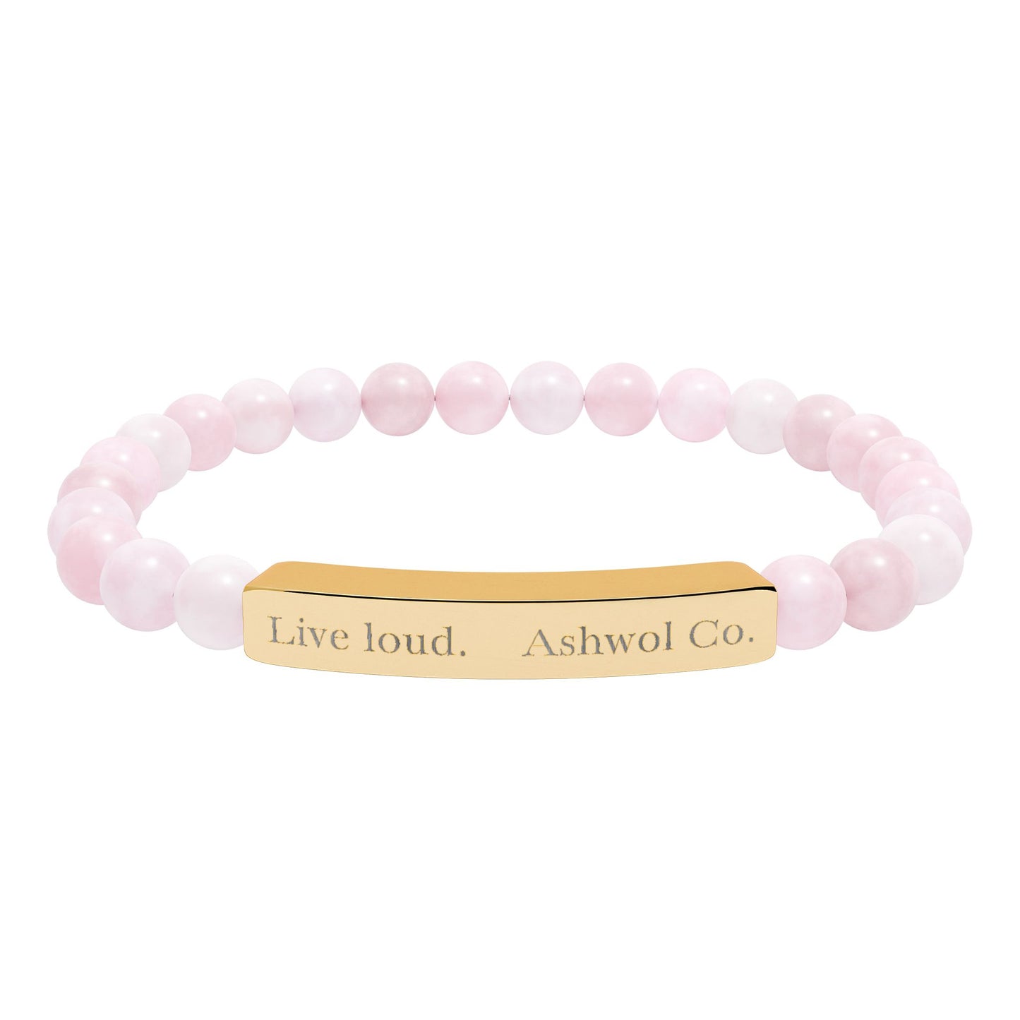 Ashwol Official Engraved Live Loud Natural Stone Bracelet