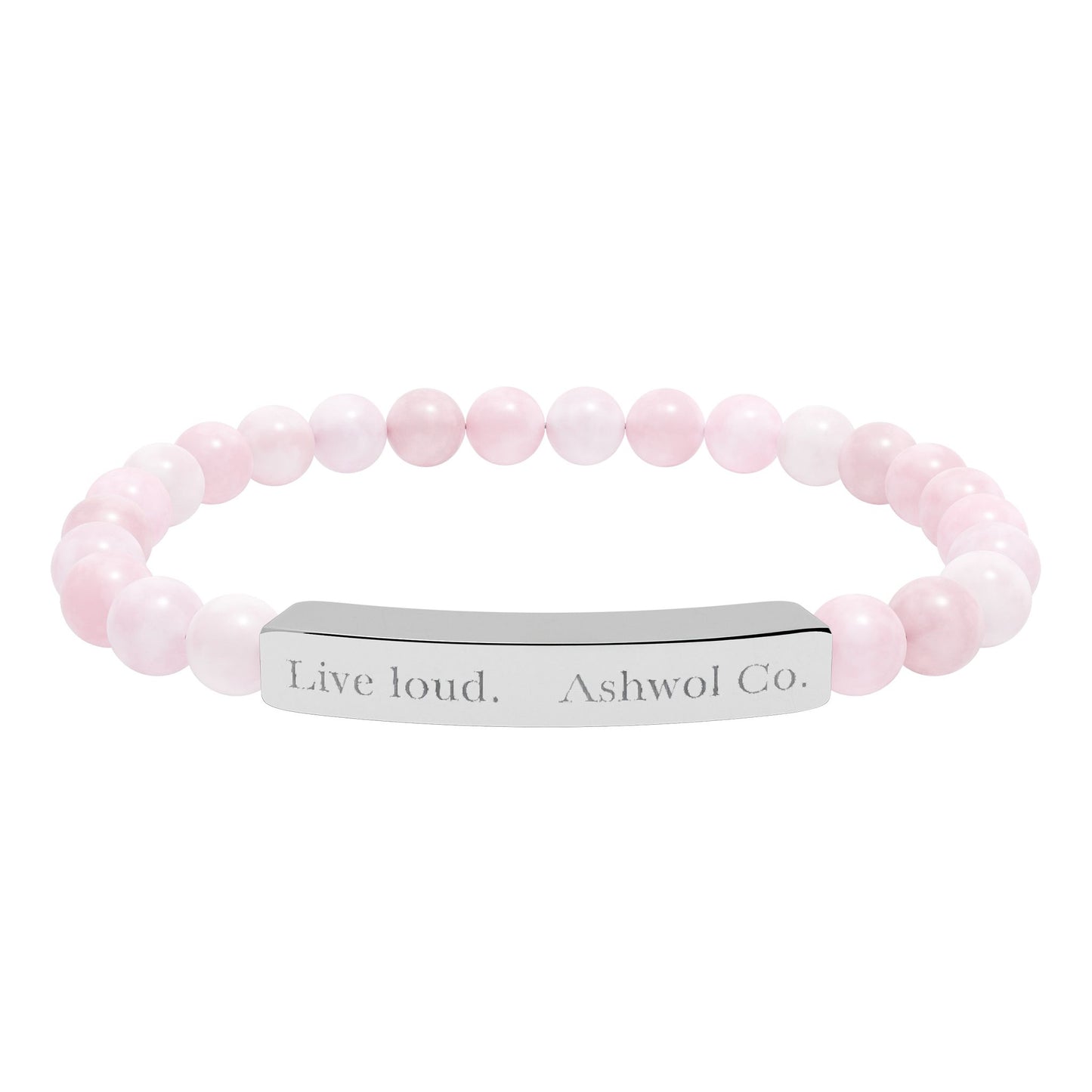 Ashwol Official Engraved Live Loud Natural Stone Bracelet