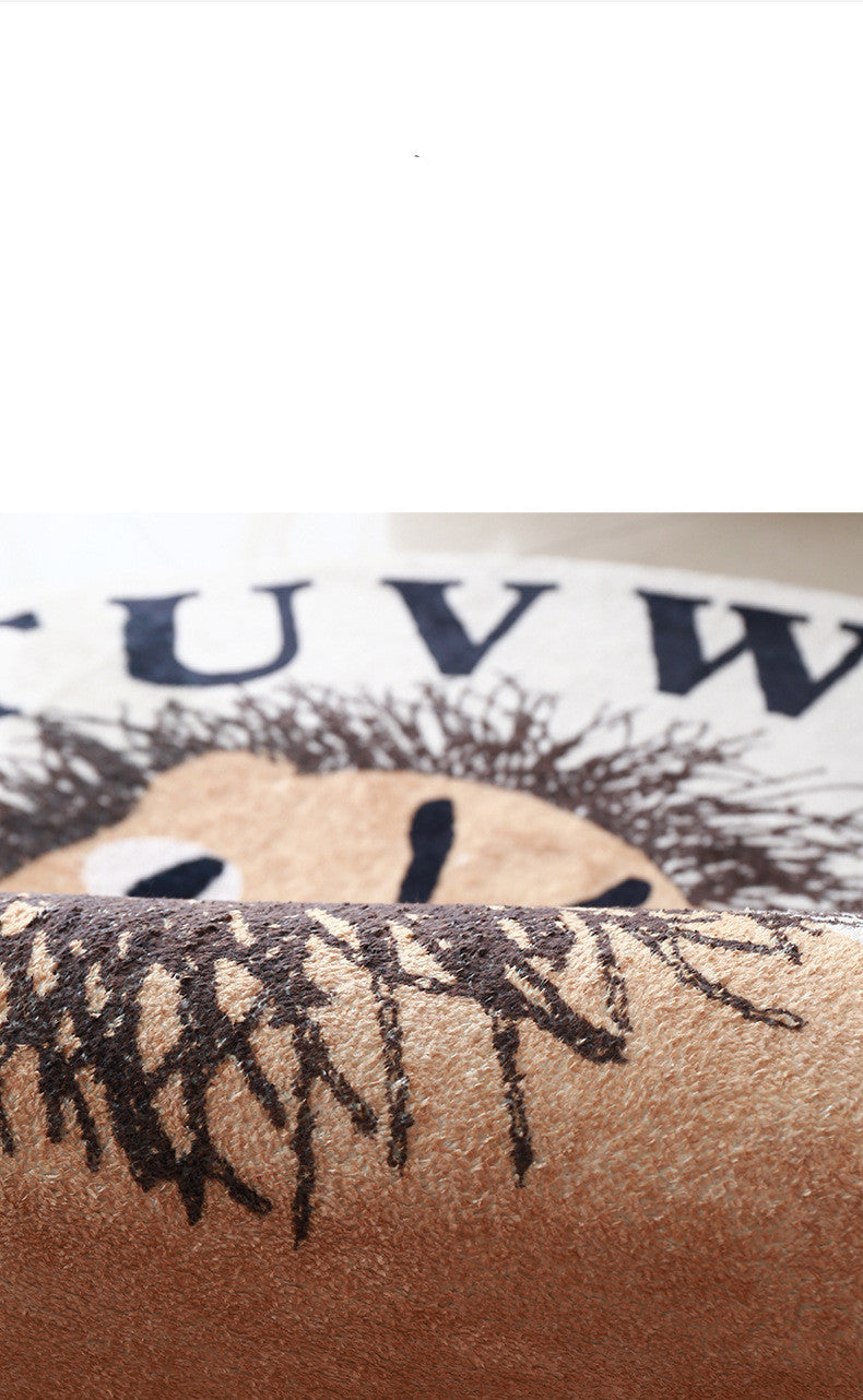 Large Round Lion Rug Alphabet Variant