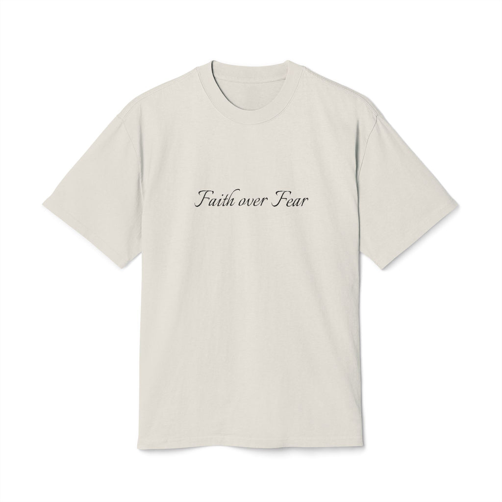 Faith Over Fear Embroidered Unisex Heavy Faded Tee