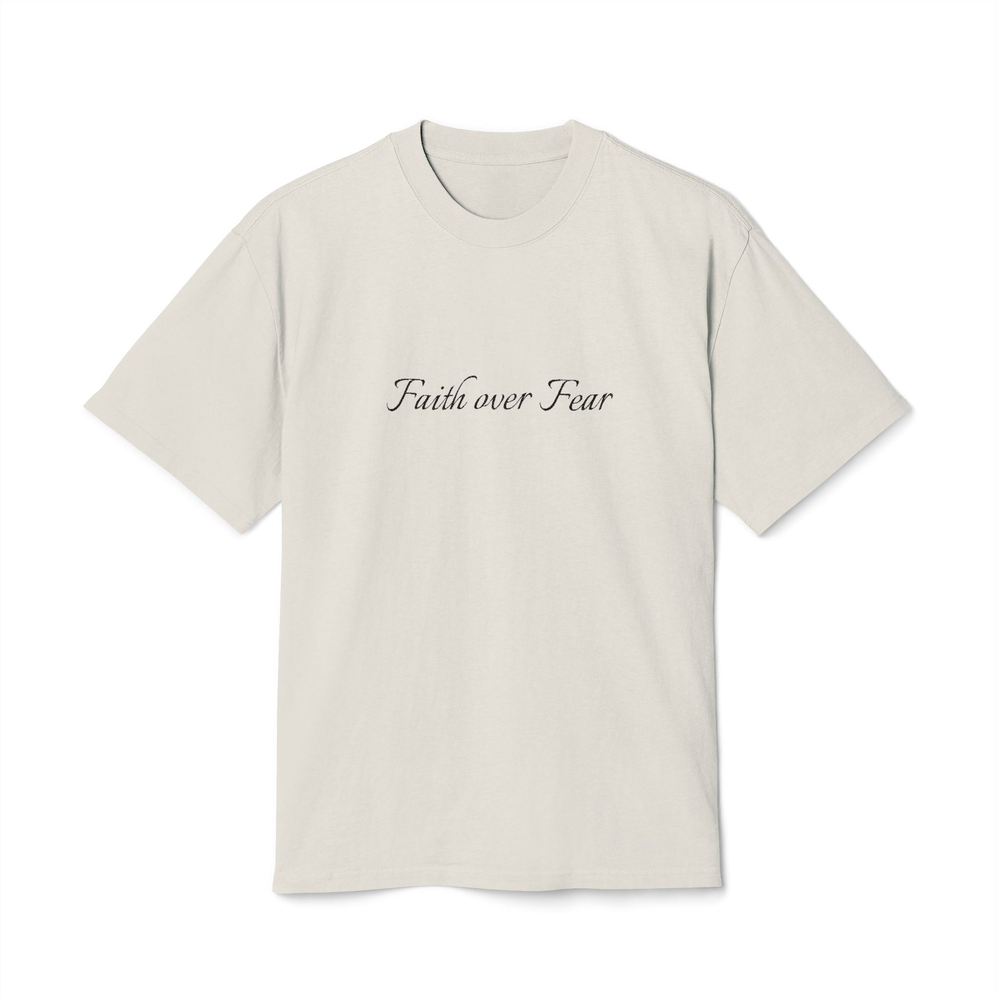 Faith Over Fear Embroidered Unisex Heavy Faded Tee
