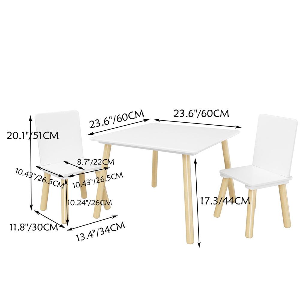 3 Piece Wooden Toddler Table And Chair Set