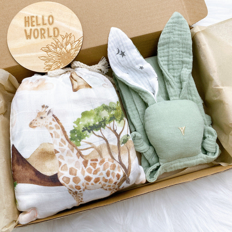 Printed Crib Fitted Sheet With Milestone Chip