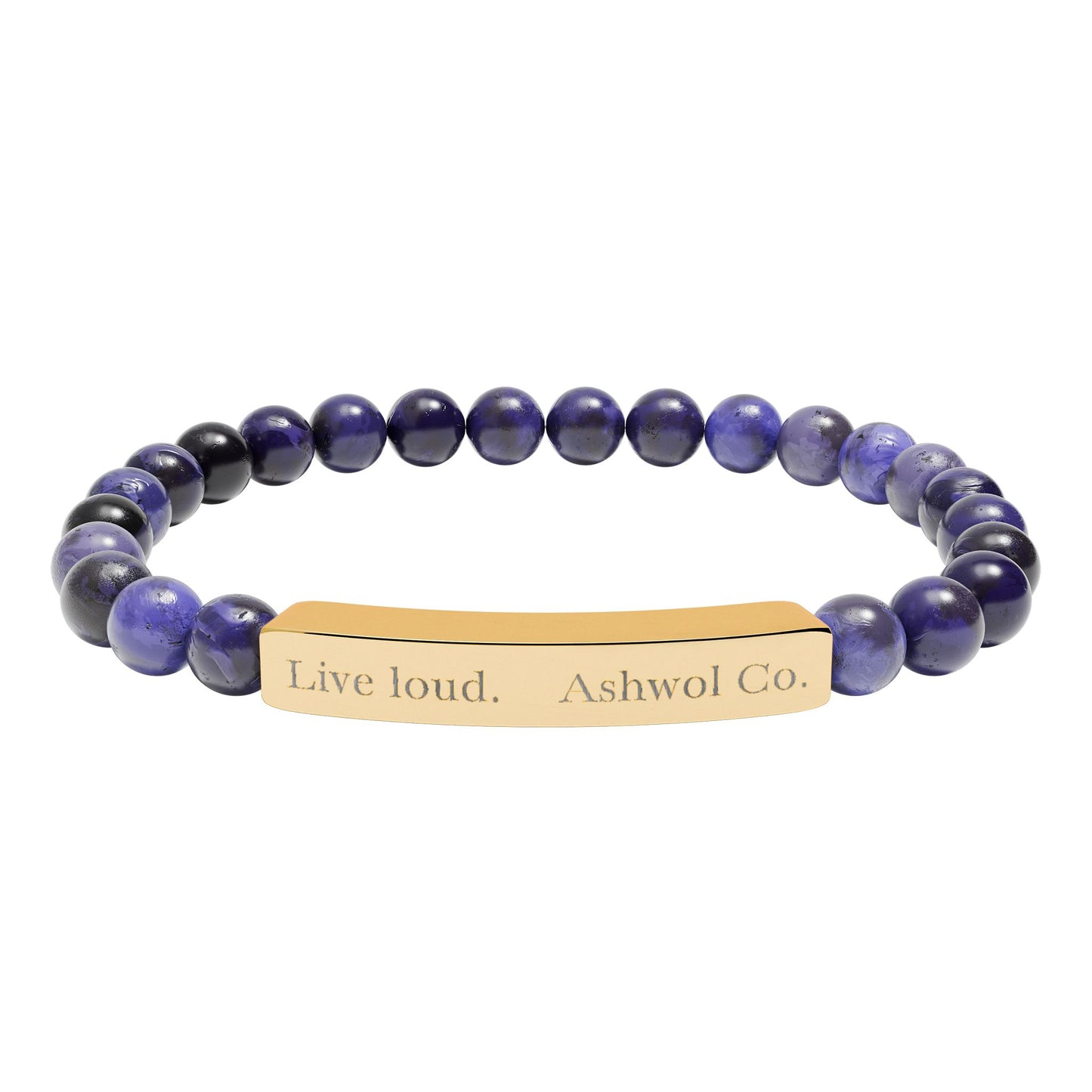 Ashwol Official Engraved Live Loud Natural Stone Bracelet