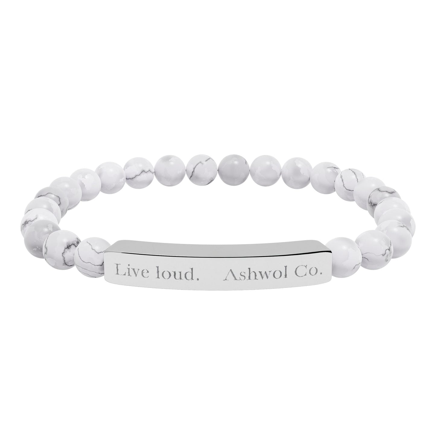 Ashwol Official Engraved Live Loud Natural Stone Bracelet