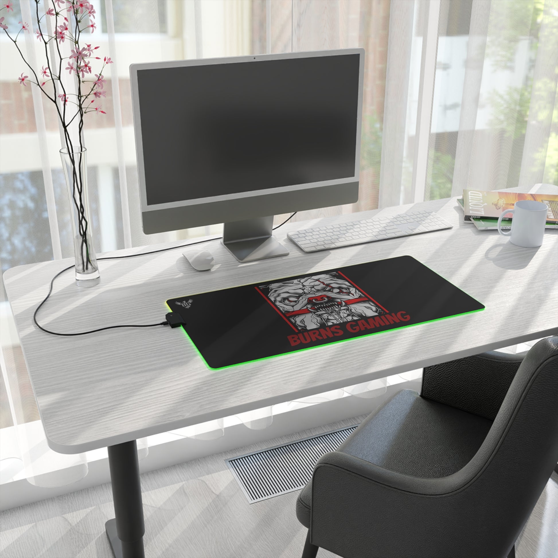 LED Burns Gaming Desk Mat