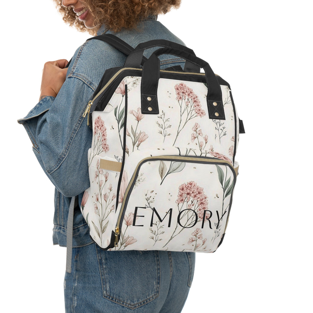 Personalized Floral Diaper Backpack