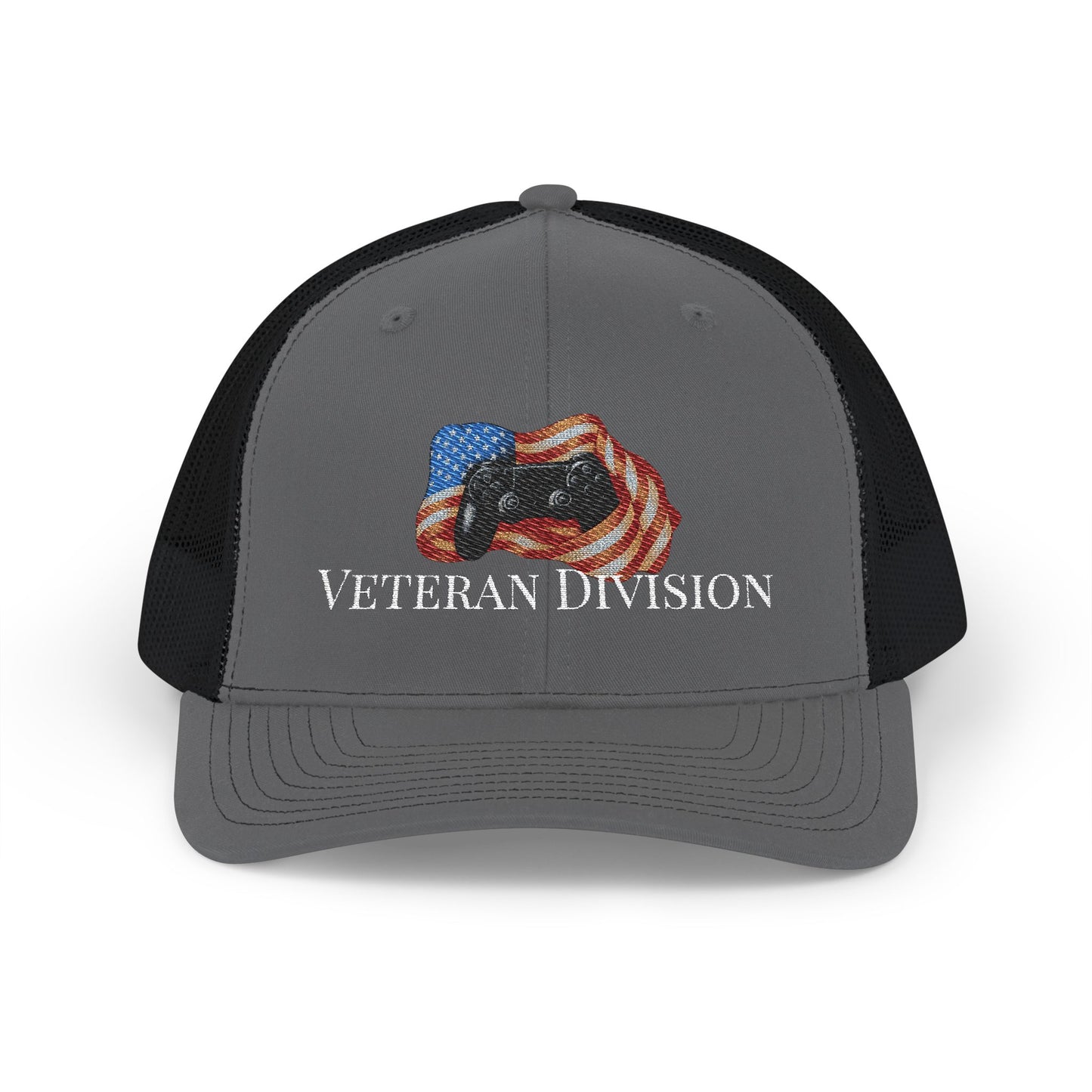 Veteran Division Embroidered Snapback Trucker Cap
