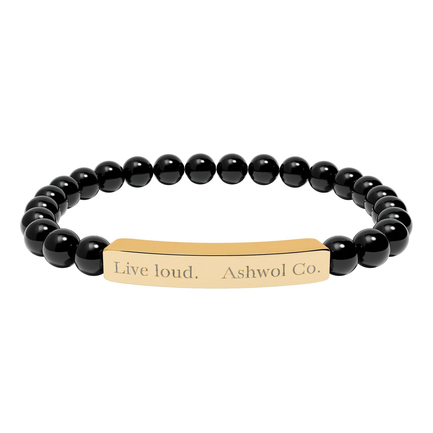 Ashwol Official Engraved Live Loud Natural Stone Bracelet
