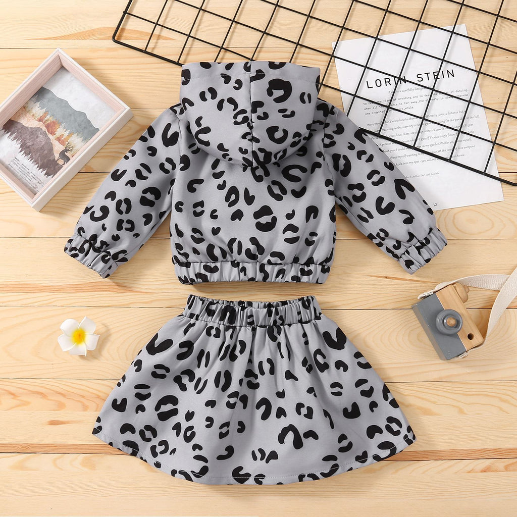 Toddler Cheetah Skirt and Sweatshirt Set