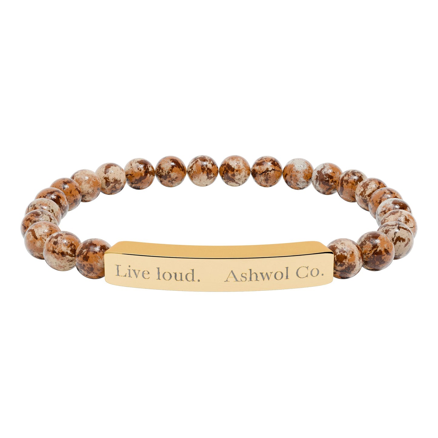 Ashwol Official Engraved Live Loud Natural Stone Bracelet