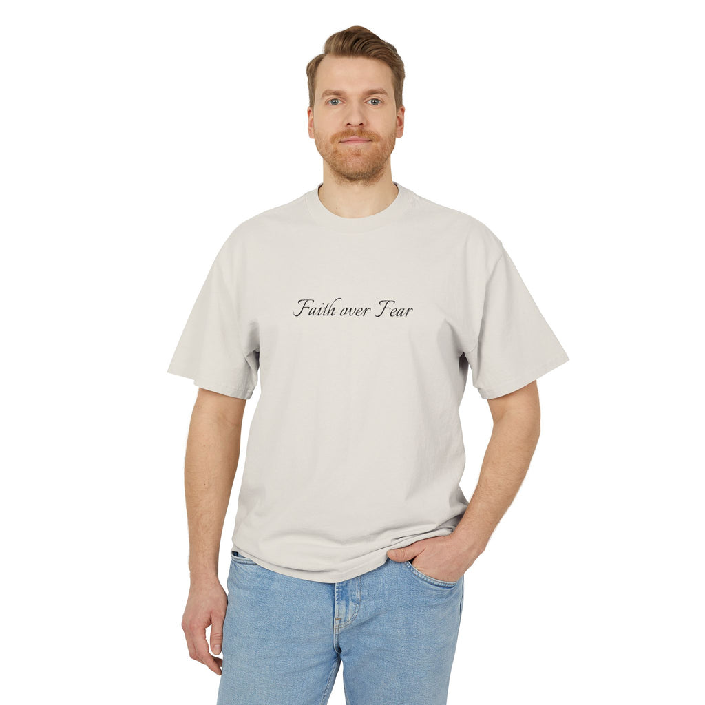 Faith Over Fear Embroidered Unisex Heavy Faded Tee