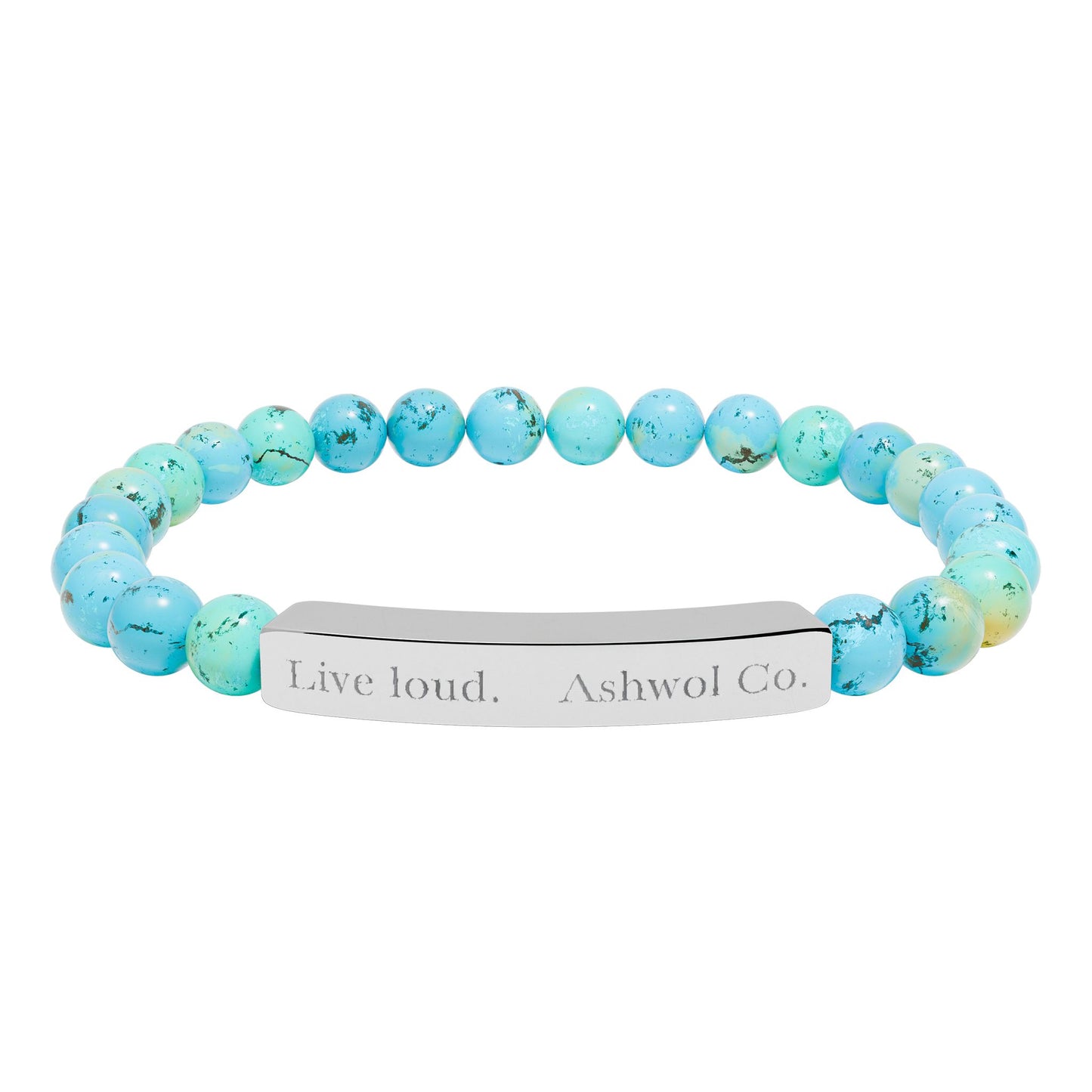 Ashwol Official Engraved Live Loud Natural Stone Bracelet