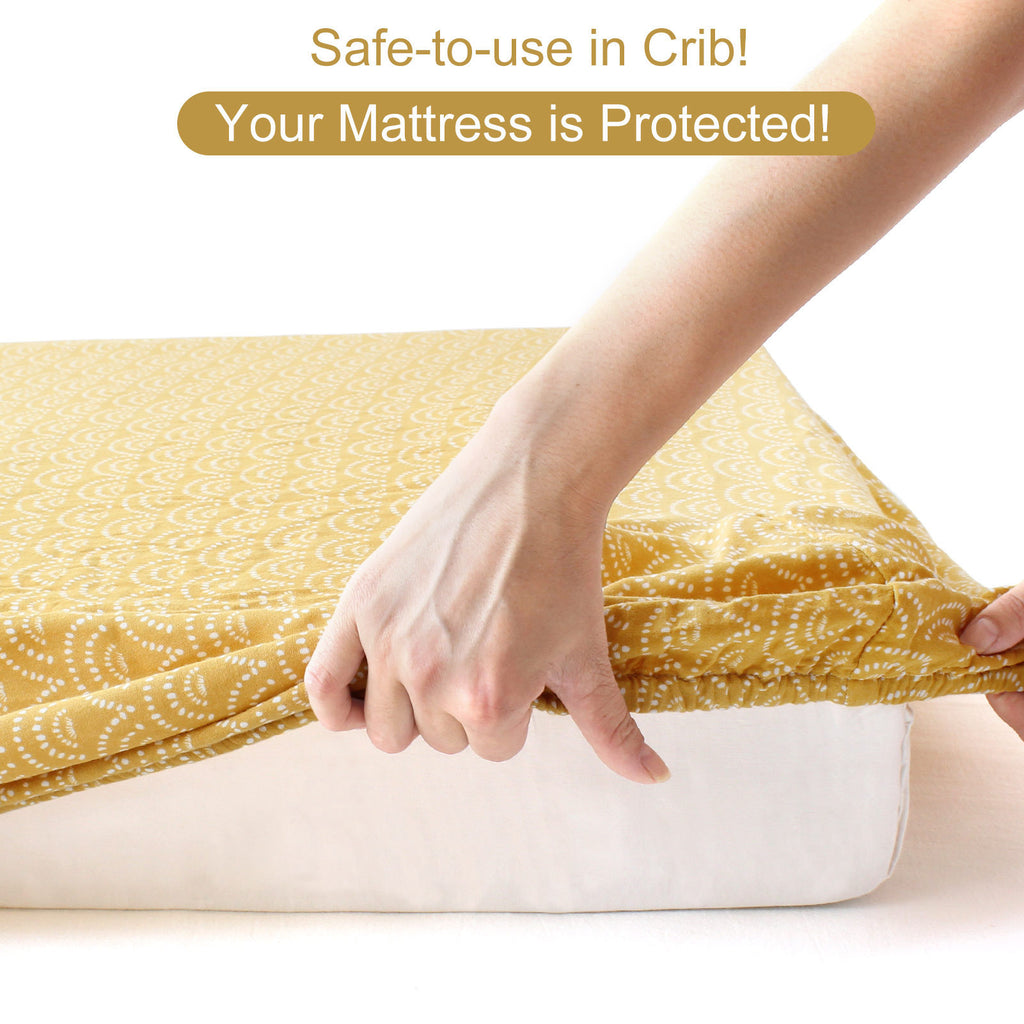 Printed Crib Fitted Sheet With Milestone Chip