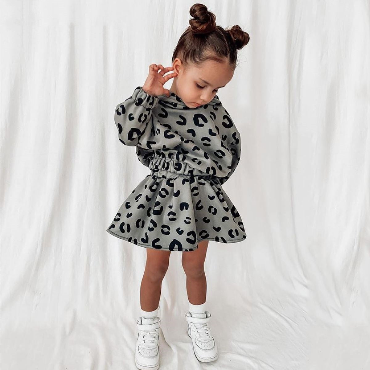 Toddler Cheetah Skirt and Sweatshirt Set